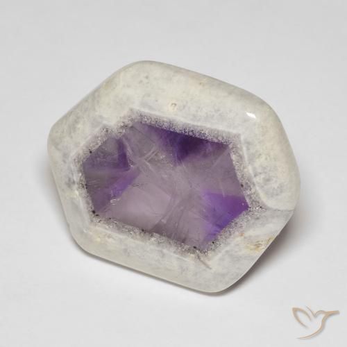 Corte de geoda de amatista multicolor natural de 33,06 ct, forma elegante, transparente