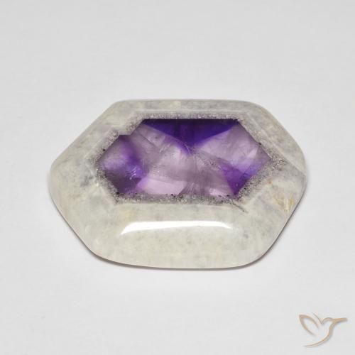 Corte de geoda de amatista multicolor natural de 33,06 ct, forma elegante, transparente