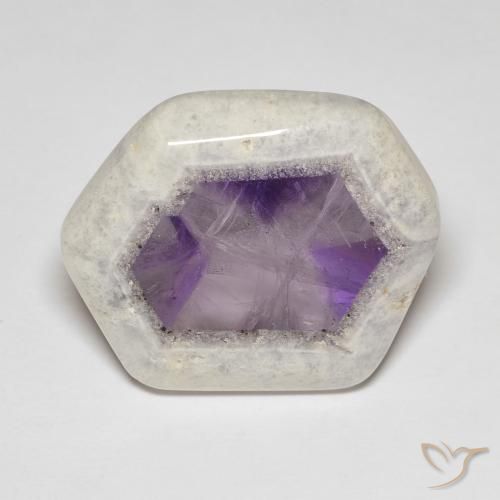 Corte de geoda de amatista multicolor natural de 33,06 ct, forma elegante, transparente