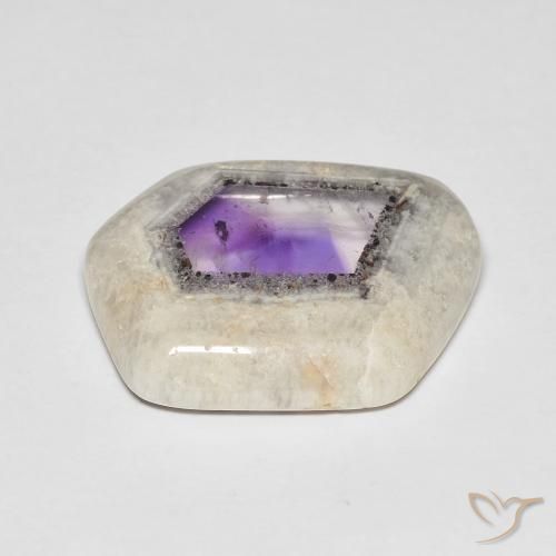Rebanada de geoda de amatista Multicolor natural de 16.23 ct, Elegante, Transparente