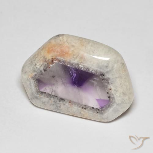 Rebanada de geoda de amatista Multicolor natural de 19.81 ct, Elegante, Transparente
