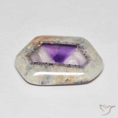 Rebanada de geoda de amatista Multicolor natural de 19.81 ct, Elegante, Transparente