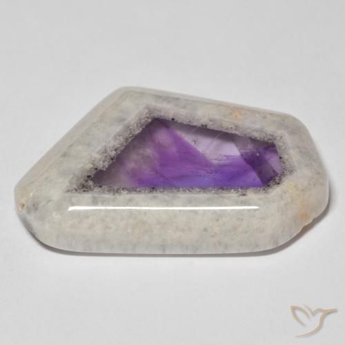 Rebanada de geoda de amatista Multicolor natural de 33.91 ct, Elegante, Transparente