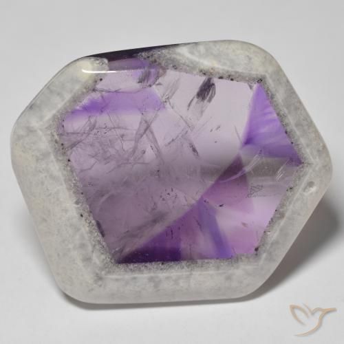 61.66ct Natural Multicolor Rebanada de geoda de amatista, Elegante, Transparente