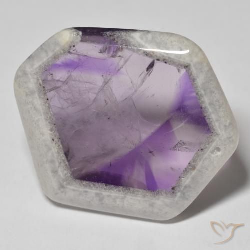 Rebanada de geoda de amatista Multicolor natural de 61.66 ct, Elegante, Transparente