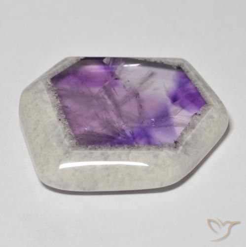 Rebanada de geoda de amatista Multicolor natural de 61.66 ct, Elegante, Transparente