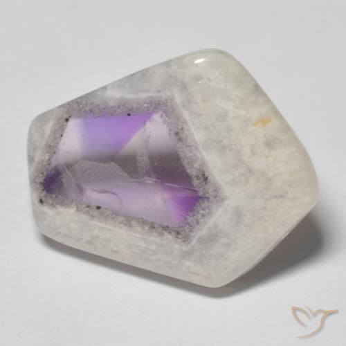 15.89ct Natural Multicolor Rebanada de geoda de amatista, Elegante, Transparente