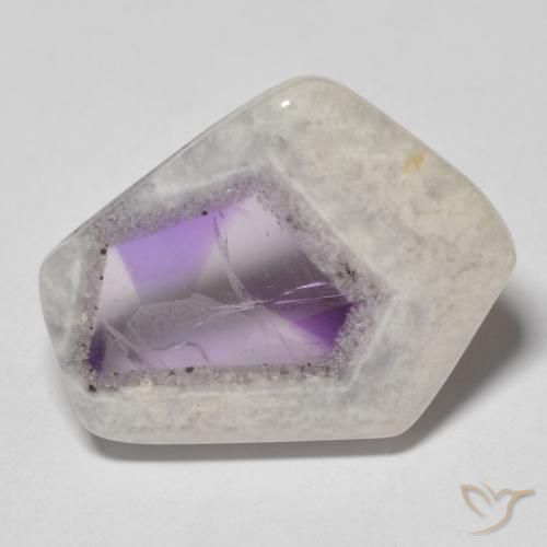 Rebanada de geoda de amatista Multicolor natural de 15.89 ct, Elegante, Transparente