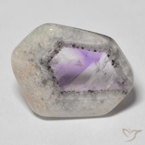 Rebanada de geoda de amatista Multicolor natural de 12.40 ct, Elegante, Transparente