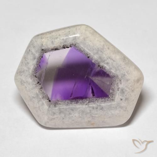 Corte de geoda de amatista multicolor natural de 29,19 ct, forma elegante, transparente