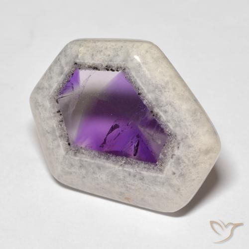 Corte de geoda de amatista multicolor natural de 29,19 ct, forma elegante, transparente