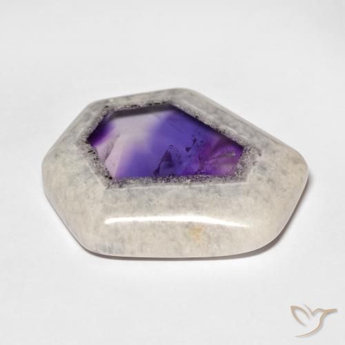 Corte de geoda de amatista multicolor natural de 29,19 ct, forma elegante, transparente