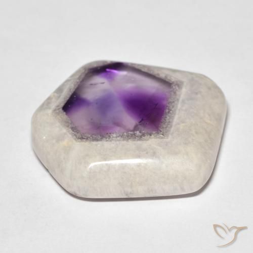 Rebanada de geoda de amatista Multicolor natural de 29.60 ct, Elegante, Transparente
