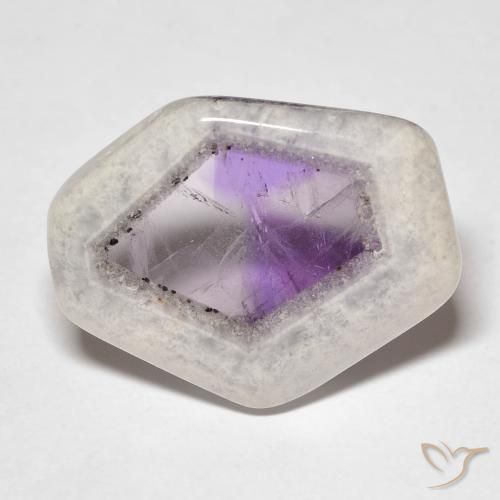 18.38ct Natural Multicolor Rebanada de geoda de amatista, Elegante, Transparente