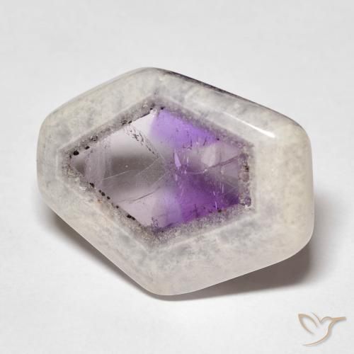 Rebanada de geoda de amatista Multicolor natural de 18.38 ct, Elegante, Transparente