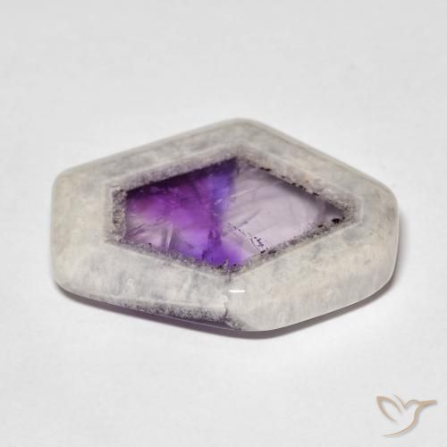 Rebanada de geoda de amatista Multicolor natural de 18.38 ct, Elegante, Transparente