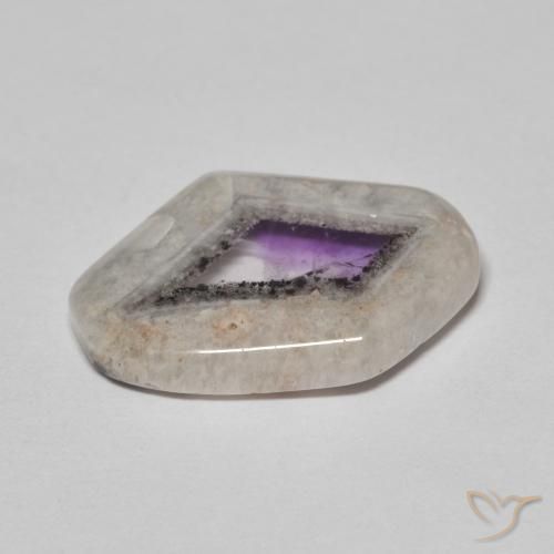 Rebanada de geoda de amatista Multicolor natural de 7.57 ct, Elegante, Transparente