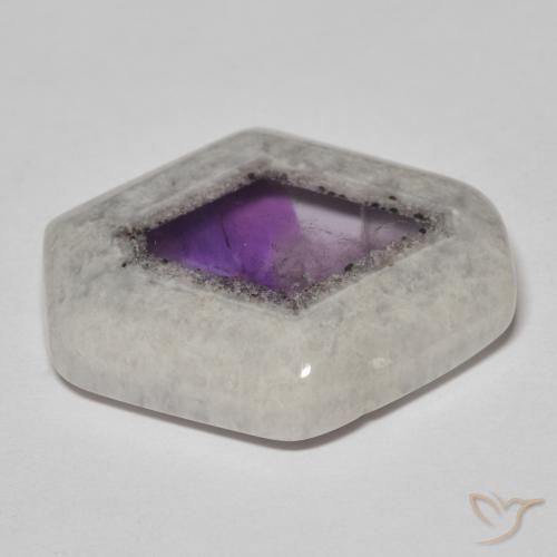 Rebanada de geoda de amatista Multicolor natural de 20.50 ct, Elegante, Transparente