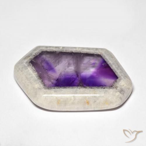 Rebanada de geoda de amatista Multicolor natural de 59.01 ct, Elegante, Transparente
