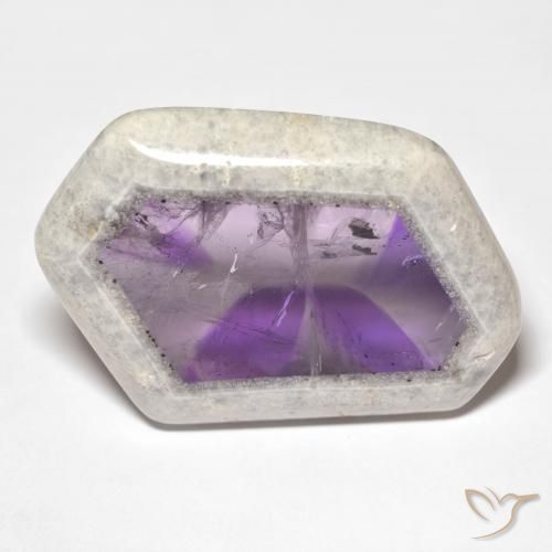Rebanada de geoda de amatista Multicolor natural de 59.01 ct, Elegante, Transparente