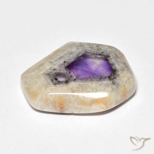 Rebanada de geoda de amatista Multicolor natural de 18.18 ct, Elegante, Transparente