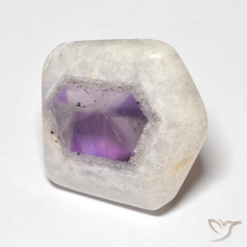 Rebanada de geoda de amatista Multicolor natural de 22.06 ct, Elegante, Transparente