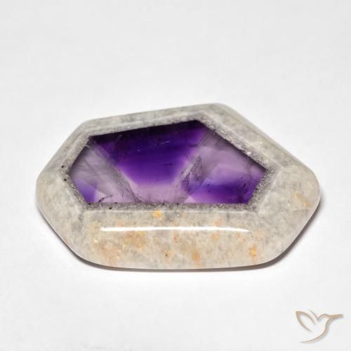 Rebanada de geoda de amatista Multicolor natural de 57.02 ct, Elegante, Transparente