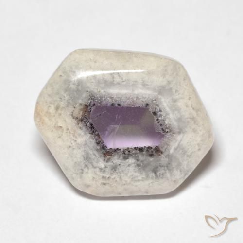 Corte de geoda de amatista multicolor natural de 8,08 ct, forma elegante, transparente
