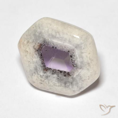 Corte de geoda de amatista multicolor natural de 8,08 ct, forma elegante, transparente