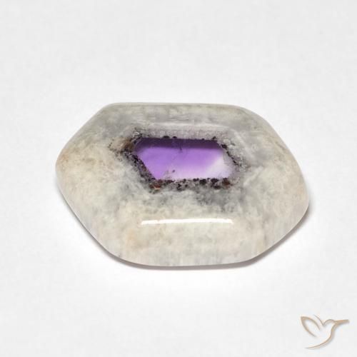 Corte de geoda de amatista multicolor natural de 8,08 ct, forma elegante, transparente