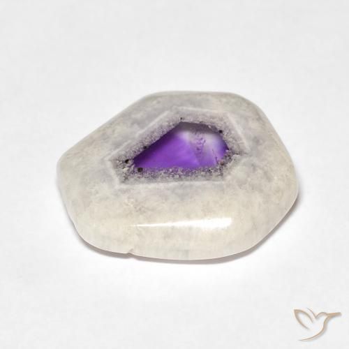 Rebanada de geoda de amatista Multicolor natural de 8.01 ct, Elegante, Transparente