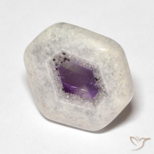 Rebanada de geoda de amatista Multicolor natural de 12.73 ct, Elegante, Transparente