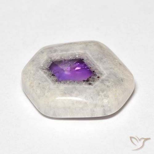 Rebanada de geoda de amatista Multicolor natural de 12.73 ct, Elegante, Transparente