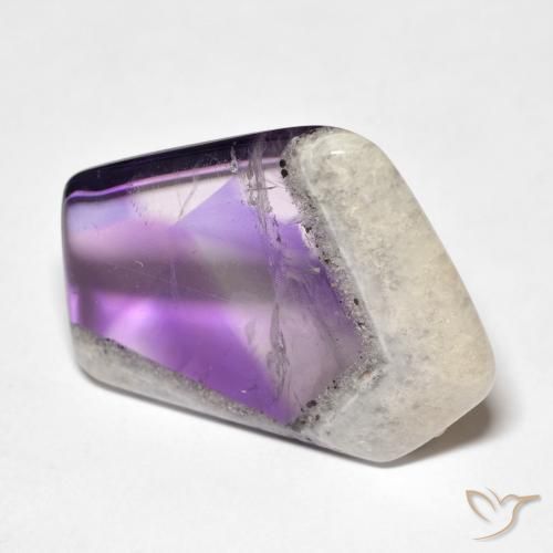 Rebanada de geoda de amatista Multicolor natural de 20.68 ct, Forma elegante, Transparente
