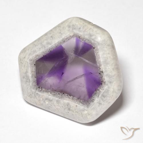 Corte de geoda de amatista multicolor natural de 37,31 ct, forma elegante, transparente