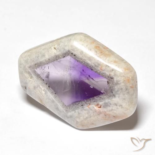 Corte de geoda de amatista multicolor natural de 31,11 ct, forma elegante, transparente