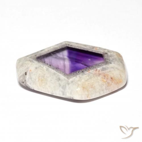 Corte de geoda de amatista multicolor natural de 31,11 ct, forma elegante, transparente