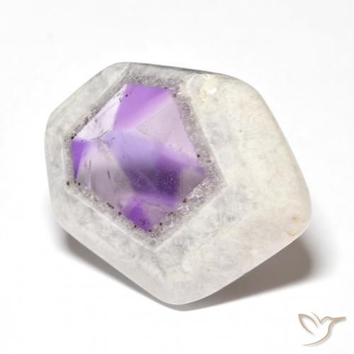 Rebanada de geoda de amatista Multicolor natural de 28.71 ct, Elegante, Transparente