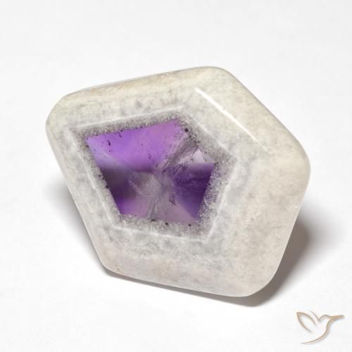 Rebanada de geoda de amatista Multicolor natural de 29.20 ct, Elegante, Transparente