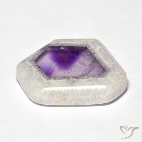 Rebanada de geoda de amatista Multicolor natural de 23.22 ct, Elegante, Transparente
