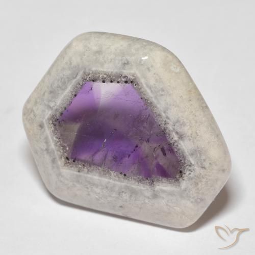 Corte de geoda de amatista multicolor natural de 29,35 ct, forma elegante, transparente