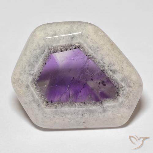 Corte de geoda de amatista multicolor natural de 29,35 ct, forma elegante, transparente