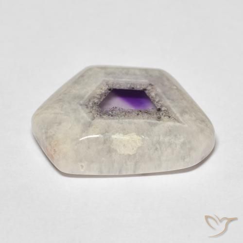 Rebanada de geoda de amatista Multicolor natural de 10.53 ct, Elegante, Transparente