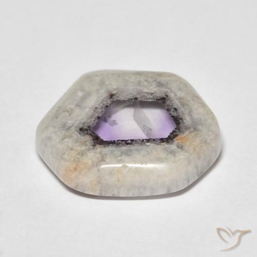 Rebanada de geoda de amatista Multicolor natural de 8.96 ct, Elegante, Transparente