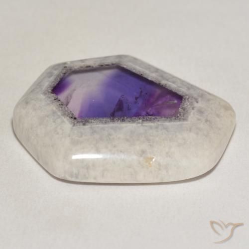 Rebanada de geoda de amatista Multicolor natural de 29.19 ct, Elegante, Transparente