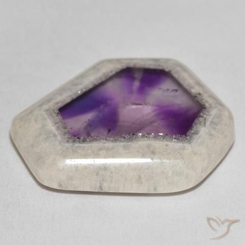 Rebanada de geoda de amatista Multicolor natural de 37.31 ct, Elegante, Transparente
