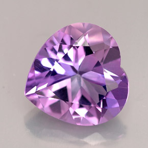 Amatista violeta natural de 3,90 ct, forma de corazón, VVS