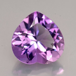 Amatista violeta natural de 3,90 ct, forma de corazón, VVS