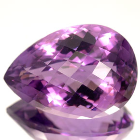 Amatista violeta natural de 14,09 ct, en forma de pera, VVS