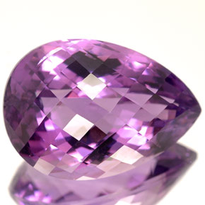 Amatista violeta natural de 14,09 ct, en forma de pera, VVS